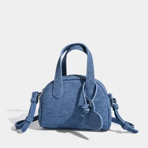 Vintage imitation denim women handbag small Boston bag Trend Designer female shoulder messenger bag PU Leather ladies totes