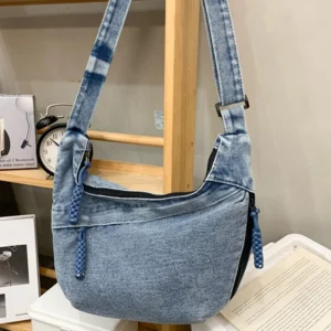 Women Denim Bag Large Capacity Strap Adjustable Crossbody Sling Bag Fashion Messenger Bags Casual Shopper Bags 2025 Shoulder Bag